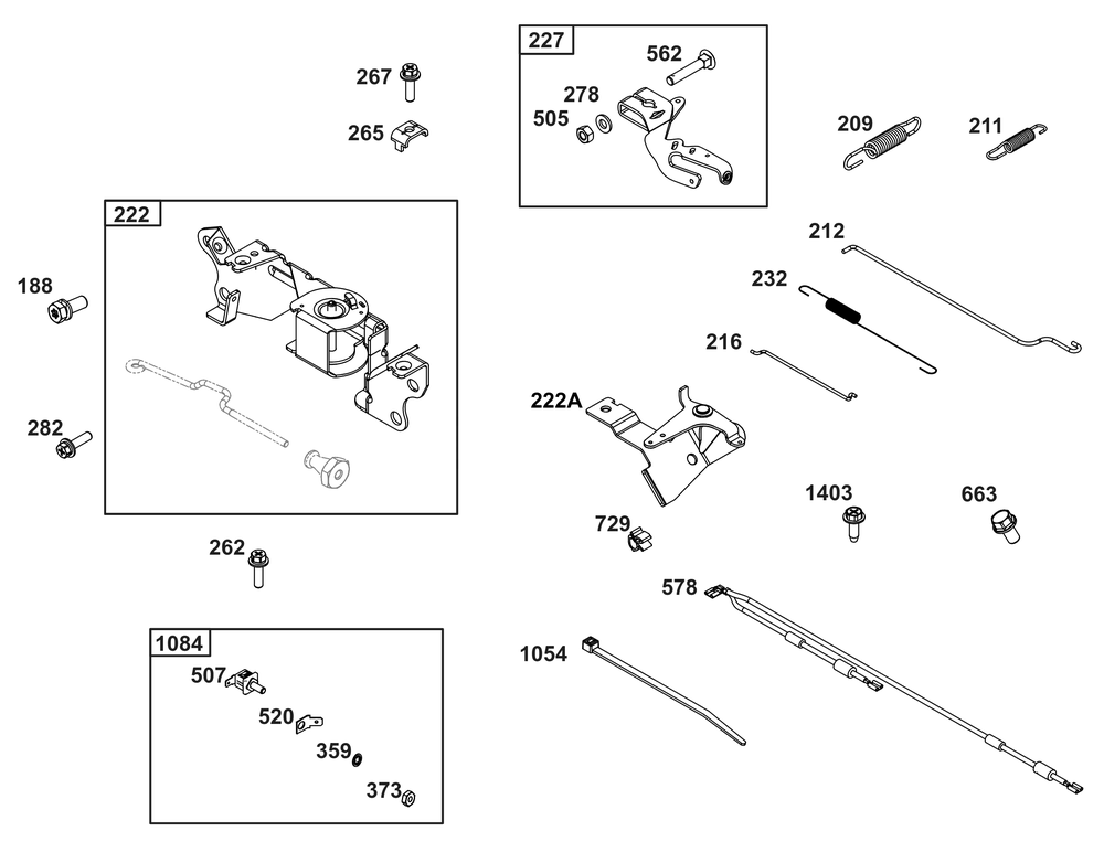 Controls Group Diagram and Parts List for 356447-0648-G1 200000 - 399999 Briggs and Stratton Engine